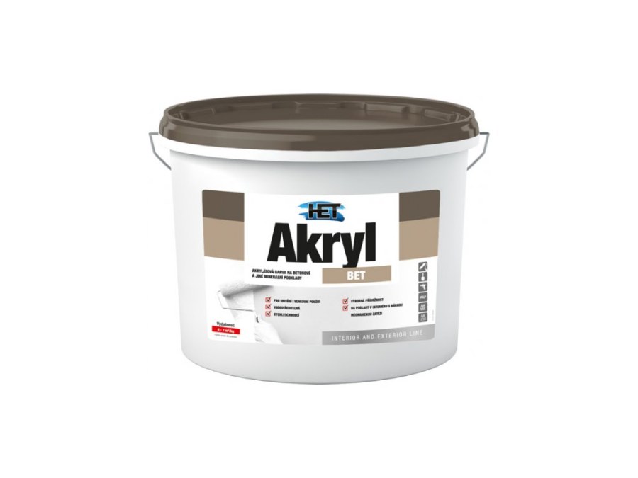 Barva na beton AKRYL BET 0110 3kg šedý HET - Barvy, laky a chemie Barvy, laky, spreje Nátěry na beton