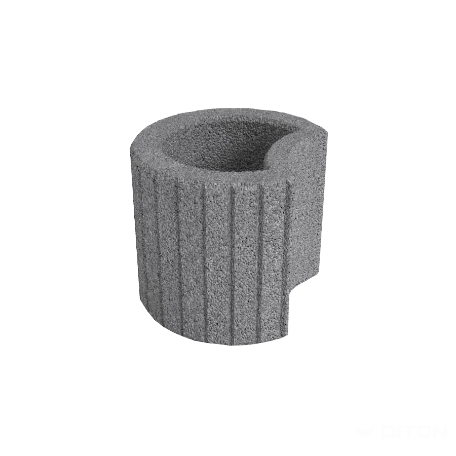 Tvarovka svahová DELTA kruhová malá šedá (72) BROŽ - Betonové výrobky Svahové tvarovky
