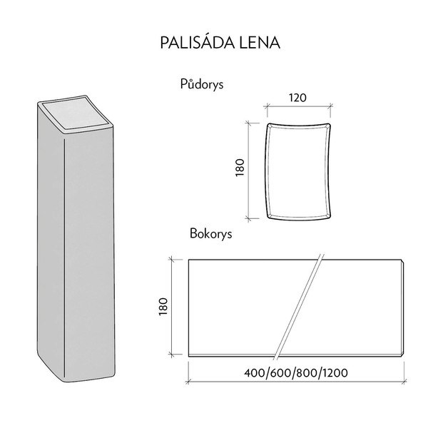 Palisáda LENA 40cm hnědá (48) CS - BETON - Betonové výrobky Palisády