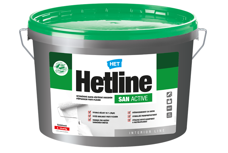 Hetline SAN Active 7kg HET - Barvy, laky a chemie Barvy, laky, spreje Malířské barvy Interiérové Bílé