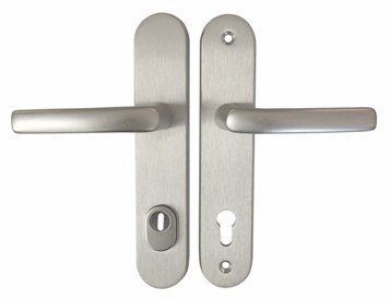 Kování bezpečnostní klika+klika A4/72 Al F1 s krytkou - Stavební výplně Dveře Zámky, kování, příslušenství Kování dveřní