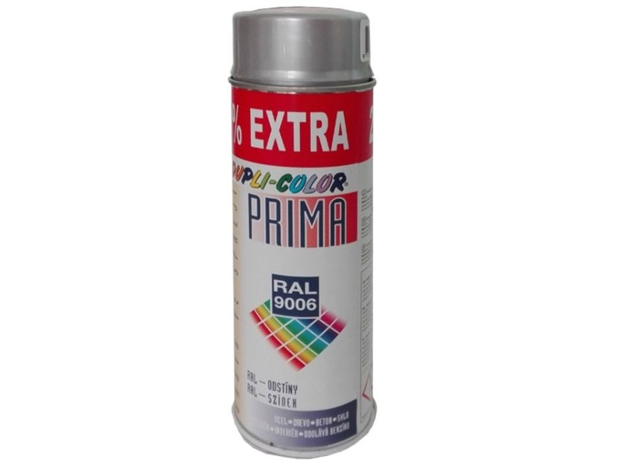 Barva prima sprej RAL 9006 500ml bílý hliník LESK - Barvy, laky a chemie Barvy, laky, spreje Spreje Barva ve spreji