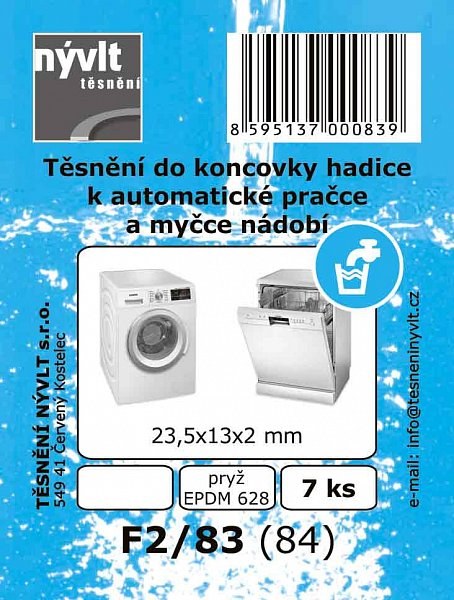 Těsnění přípoje automat.pračky F2/83 - Sanita Těsnění, pásky Těsnění