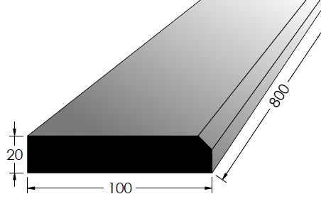 Práh dveřní 80/10cm BK - Řezivo Lišty,prahy,rohy Dveřní prahy 80cm