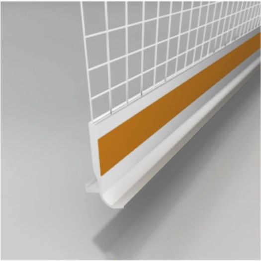 Lišta PVC s tkaninou 2m s okapničkou LTO k soklovému profilu - Zateplení, izolace Stavební profily Ostatní