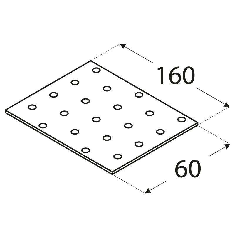Destička perforovaná 60x160 - Spojovací materiály Destičky