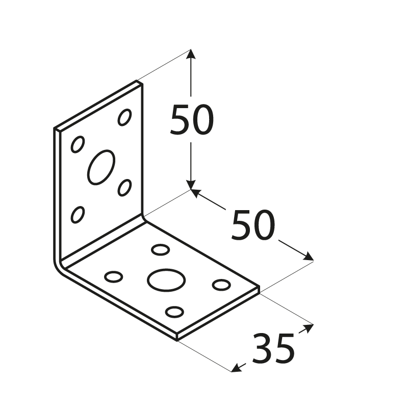 Úhelník spojovací 50x 50x 35 - Spojovací materiály Úhelníky Spojovací