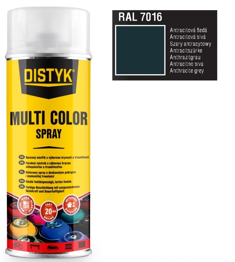 Barva multi color spray DISTYK 400ml RAL7016 antracitová šedá