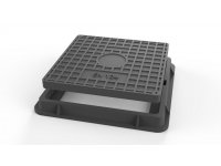 MEA- poklop kompozitní EMBECO A15 čtvercový 400x450mm černý