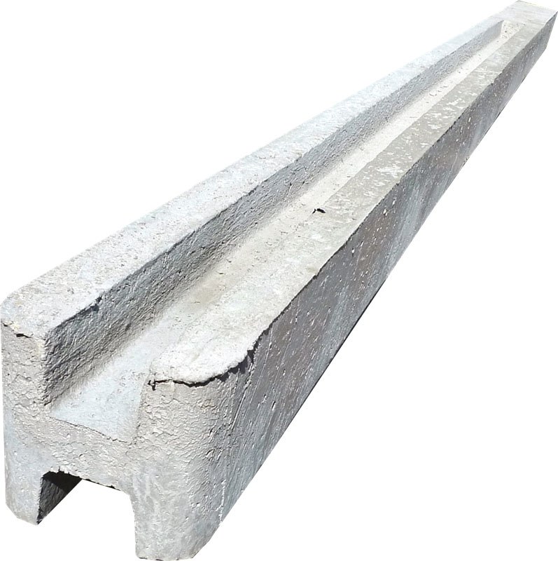 Sloup betonový průběžný 245cm přírodní hladký BEVES - Betonové výrobky Zděné ploty Betonové dílce