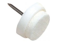 Ochrana podlah filcová 22mm bílá s hřebíčkem do nábytku (8ks)