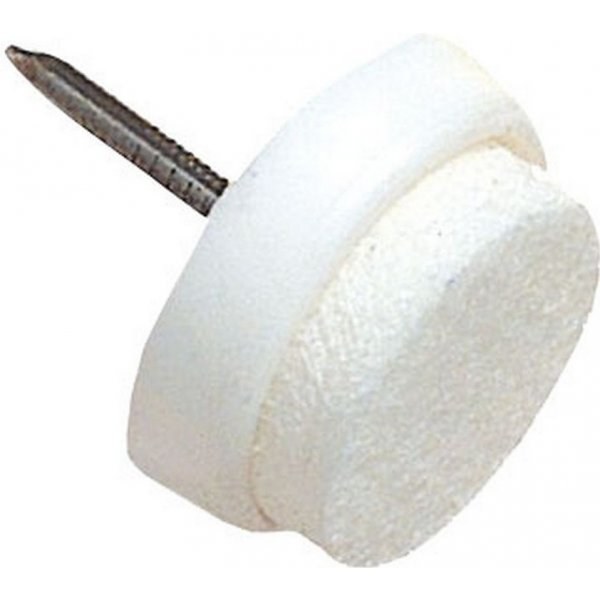 Ochrana podlah filcová 22mm bílá s hřebíčkem do nábytku (8ks) - Doplňky pro domácnost