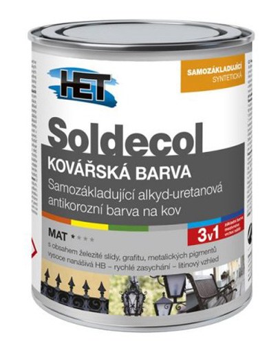 Barva kovářská Soldecol 0,75 1999 kovově šedá - Barvy, laky a chemie