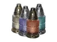 Lampa hřbitovní sklo 17cm 30g (hoří 9hod) 716222