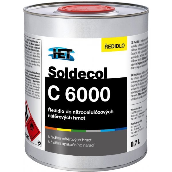Ředidlo Soldecol C 6000 0,7l HET - Barvy, laky a chemie Barvy, laky, spreje Ředidla