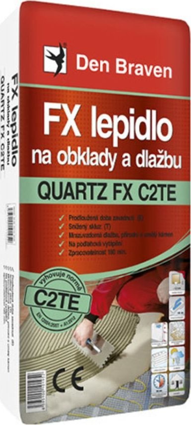 Lepidlo na obklady a dlažbu QUARTZ FX C2TE 7kg DEN BRAVEN - Suché směsi Stavební lepidla