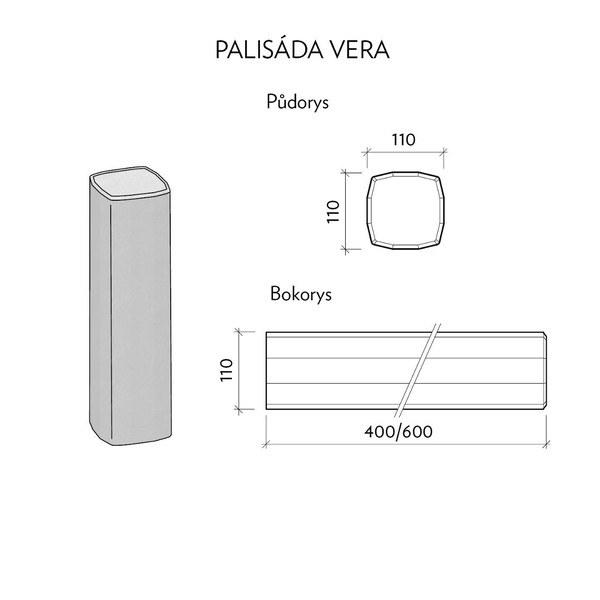 Palisáda VERA 40cm javor (60) CS - BETON Palisáda VERA 40cm javor (60) CS - BETON - Betonové výrobky Palisády