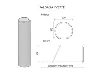 Palisáda YVETTE 60cm přírodní (30) CS - BETON
