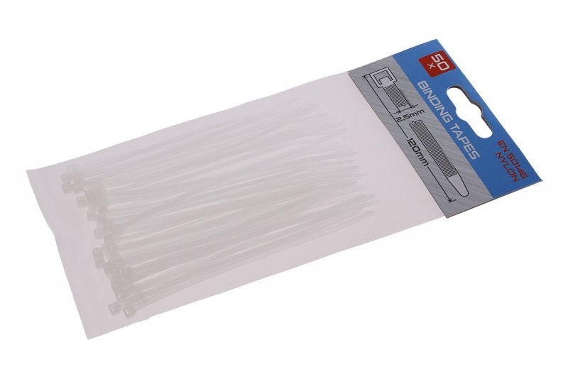 Pásek vázací 120x2,5 bílá (50ks) - Nářadí Pásky, fólie, tabulky Pásky stahovací