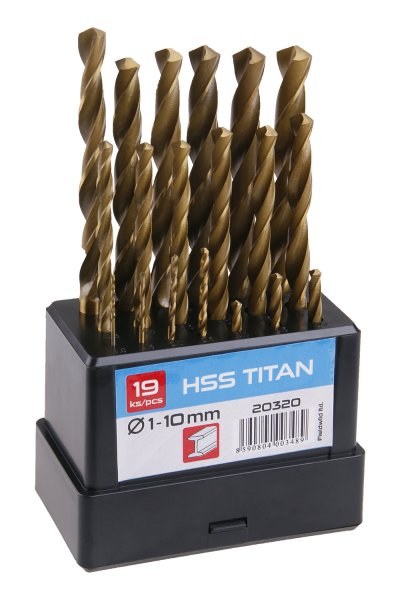 Sada vrtáků HSS titan 1-10mm (19ks)