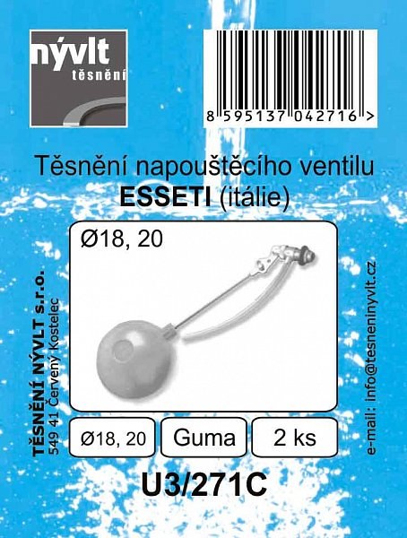 Těsnění membrána WC Esseti 18,20 U3/271C - Sanita Těsnění, pásky Těsnění