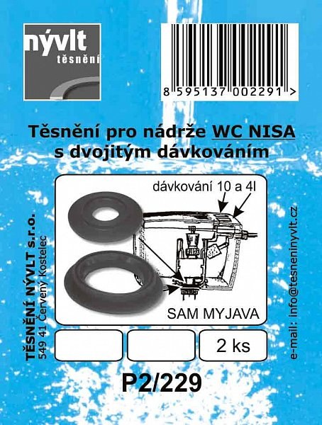 Sada WC nádrž NISA P2/229 - Sanita Těsnění, pásky Těsnění
