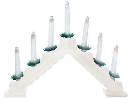 Svícen vánoční do zásuvky 7 svíček teplá bílá,bílý - Doplňky pro domácnost Dekorace