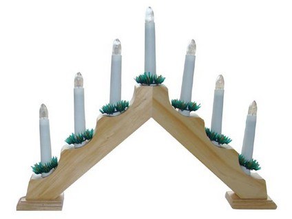 Svícen vánoční do zásuvky 7 svíček teplá bílá,přírodní - Doplňky pro domácnost Dekorace