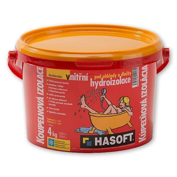 Izolace koupelnová vnitřní 4kg HASOFT - Zateplení, izolace Hydroizolace Tekuté Bez cementu