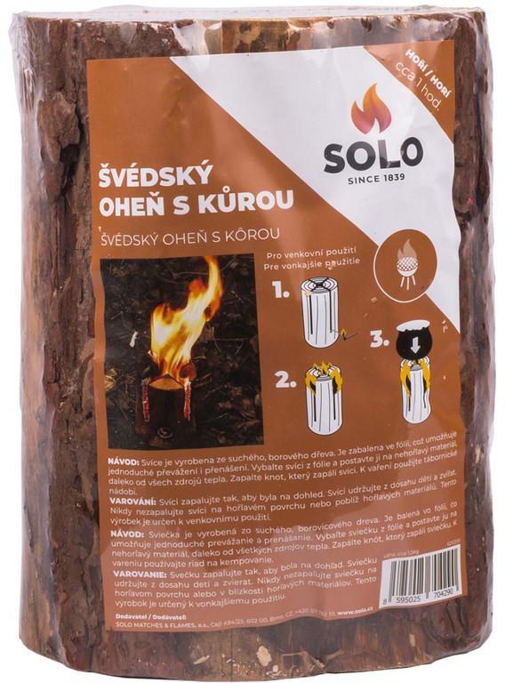 Oheň švédský s kůrou SOLO - Zahrada Grilování Grily, ohniště