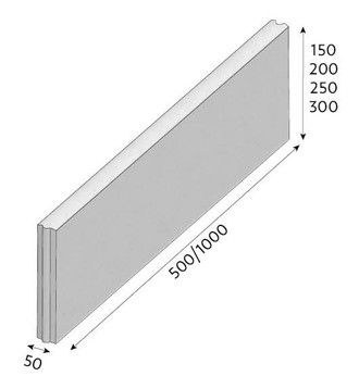 Obrubník zahradní R20 100/20/5cm okr (60) CS - BETON - Betonové výrobky Obrubníky Zahradní