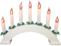 Svícen vánoční el. 7 svíček PLAMEN oblouk bílý