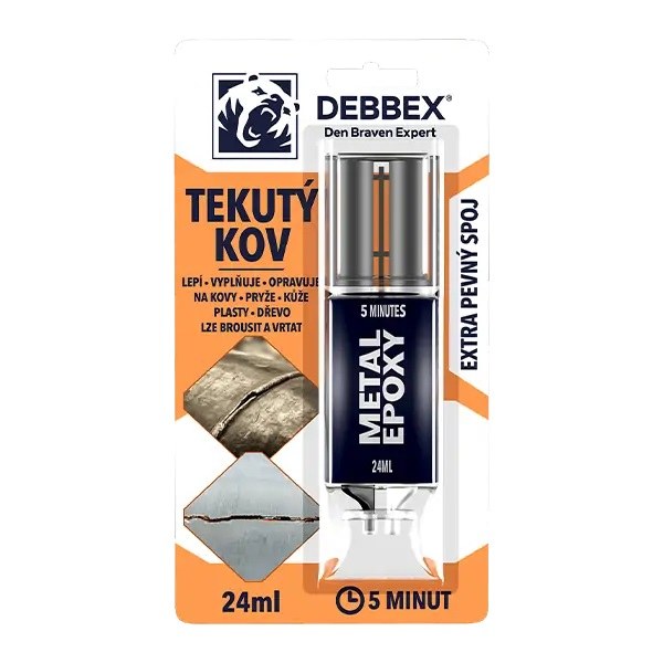 Kov tekutý DEBBEX Metal Epoxy 24ml - Barvy, laky a chemie Lepidla Univerzální