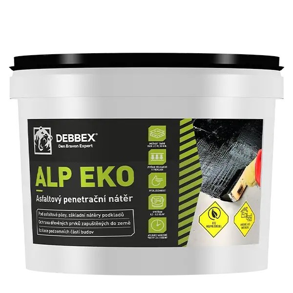 Lak penetrační asfaltový DEBEX ALP EKO 10kg 11030BI DEN BRAVEN - Zateplení, izolace Hydroizolace Tekuté