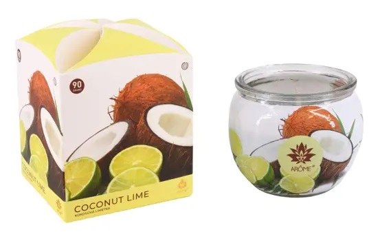 Svíčka vonná KOKOS & LIMETKA 90g Svíčka vonná KOKOS & LIMETKA 90g - Doplňky pro domácnost Svíčky, oleje