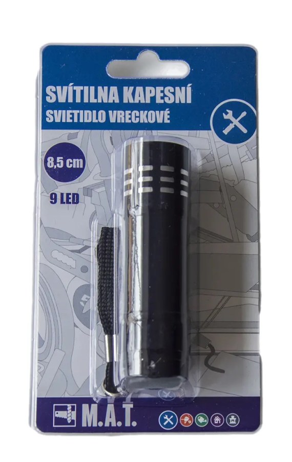 Svítilna kapesní 8,5cm 9LED 385298 Svítilna kapesní 8,5cm 9LED 385298 - Elektroinstalace Svítidla, čidla Svítilny, čelovky