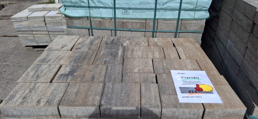 Výprodej - dlažba zámková kombi CITYTOP elegant 8 cm bílohnědočerná zal.pal.18681 - Výprodejové zboží Betonové dlažby