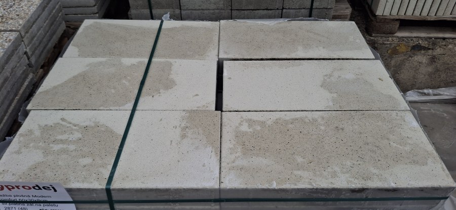 Výprodej- dlažba plošná Modern comfort 60x30x8cm sv.platina zál.na paletu 2871 (48) - Výprodejové zboží Betonové dlažby