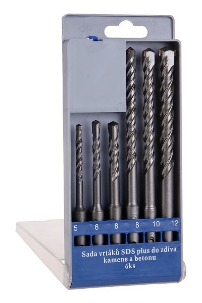 Sada 2-břitých vidiových vrtáků SDS+ 6ks 5-12mm