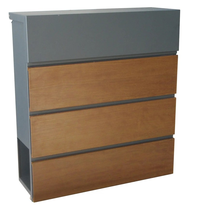 Schránka poštovní 370x410x130mm dekor dřevo