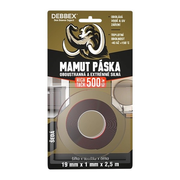 Páska oboustranná MAMUT 19mmx1mmx2,5m B8210BD DEN BRAVEN