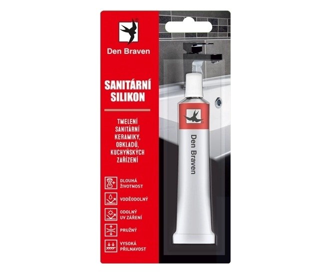 Silikon sanitární 23ml bílý - Barvy, laky a chemie Akryly, tmely a silikony Sanitární silikony