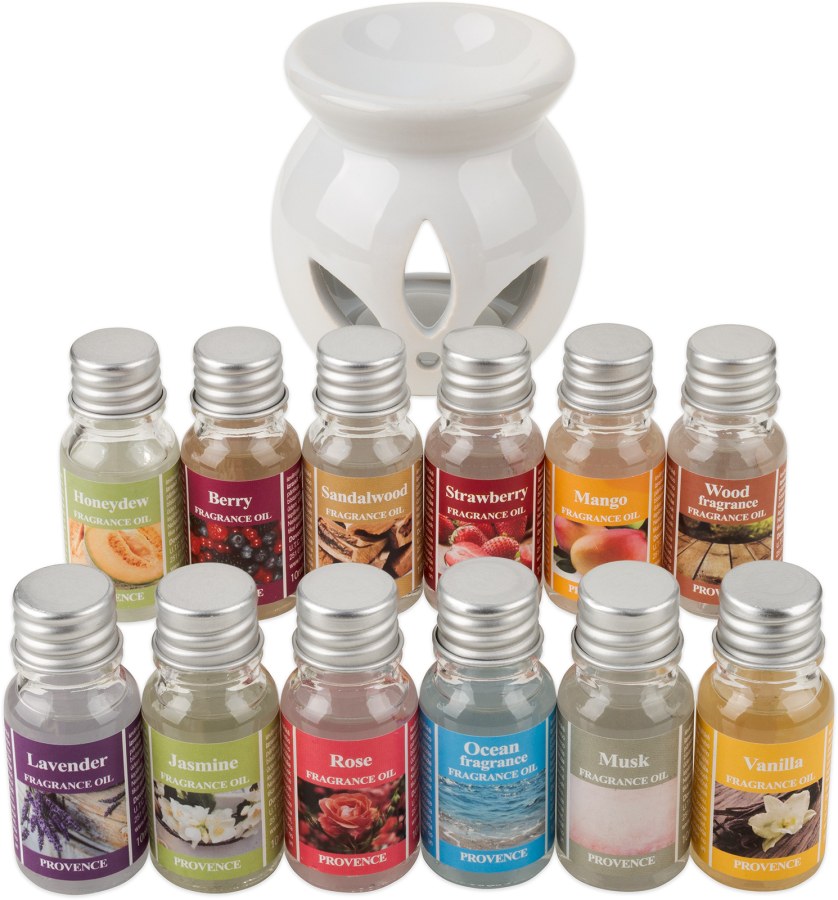 Aromalampa keramická + 12 vonných olejů 10ml - Doplňky pro domácnost Svíčky, oleje