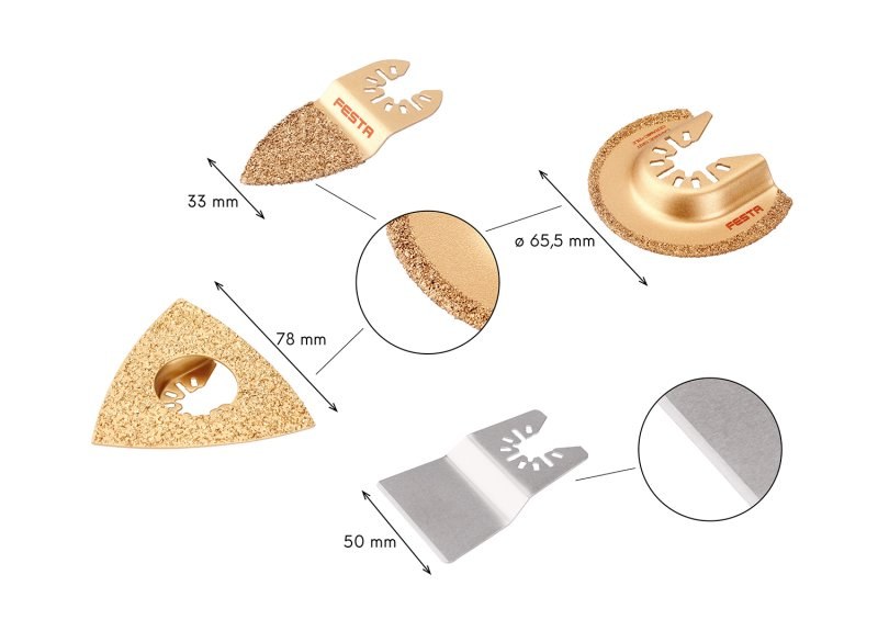 Sada nástrojů pro oscilační brusku FESTA (4ks) 24321