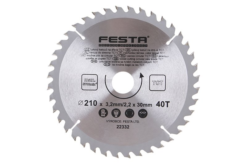 Kotouč pilový do dřeva 210mm 3,2/30/40 <br> - Nářadí Kotouče, brusivo Řezné kotouče Kotouče na dřevo