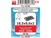 Těsnění 1/2" 9,6x18,5x2 do převl.matic pryž F3/4660