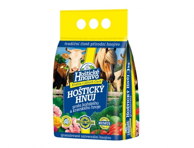 Hnojivo HOŠTICKÝ HNŮJ kravský a koňský 3kg 1110 Hnojivo HOŠTICKÝ HNŮJ kravský a koňský 3kg 1110