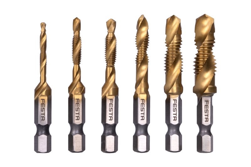 Sada závitových vrtáků HSS, M3 - M10 (6ks) 20392 FESTA - Nářadí Stavební zednické Vrtáky, korunky Sady vrtáků