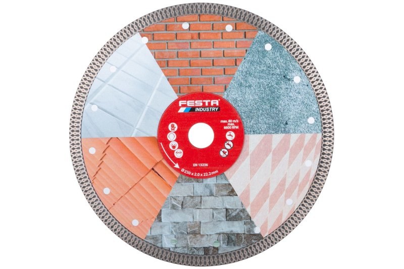 Kotouč diamantový INDUSTRY 230x2x22.2mm 21203 FESTA - Nářadí Kotouče, brusivo Řezné kotouče Diamantové kotouče