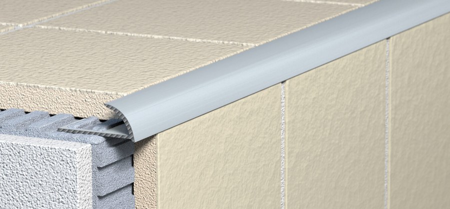 Havos- lišta obkladová zakončovací AL 10mm - oblouček (odlehčený) (2,5m) - Obklady a dlažby Obkladové lišty